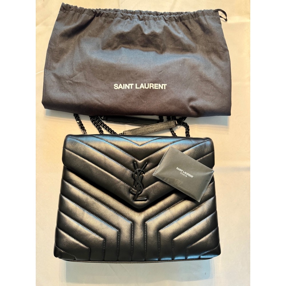 Saint‎ Laurent Loulou Medium Bag Black Quilted Leather YSL 574946 DV728 1000